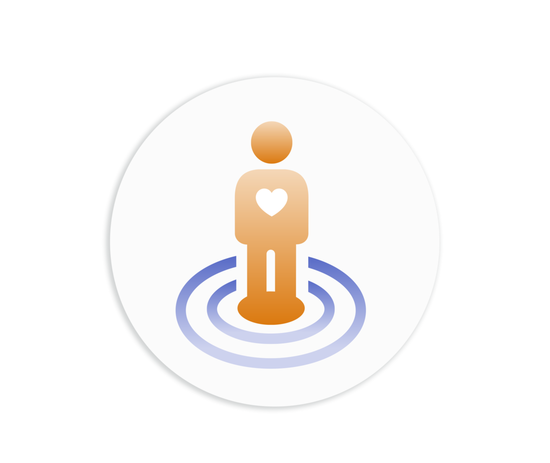 Schematische Darstellung einer Person.