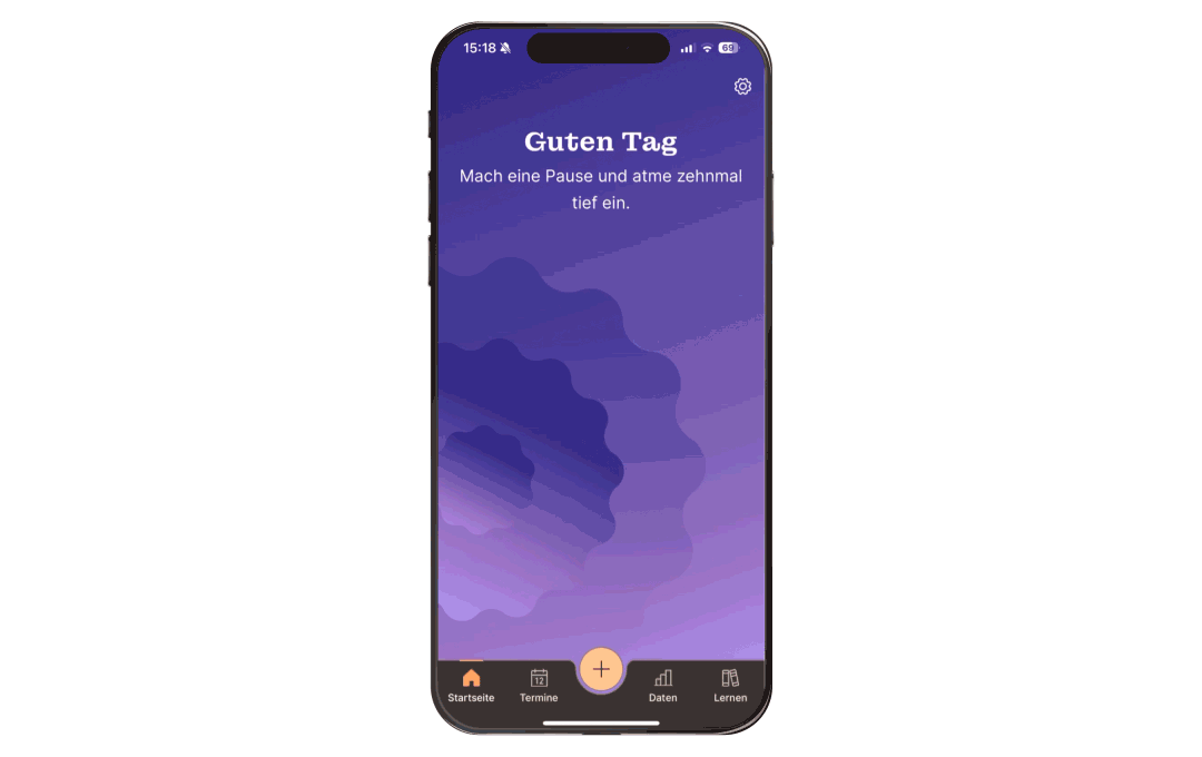 Animation, die Optionen zur Verwaltung von Arztterminen zeigt