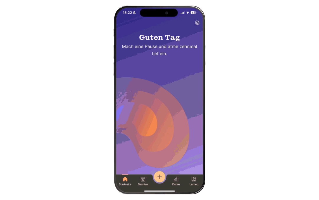 Animation, die Option zum Symptom-Tracking zeigt