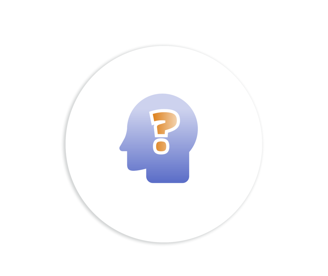 Schematische Darstellung eines Kopfes. Darin ein Fragezeichen.